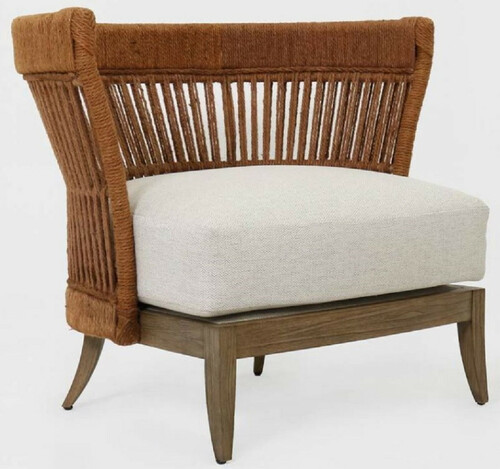 Casa Padrino Luxus Lounge Sessel Braun / Hellgrau 88 x 74 x H. 75 cm - Massivholz Wohnzimmer Sessel - Wohnzimmer M�bel - Luxus M�bel