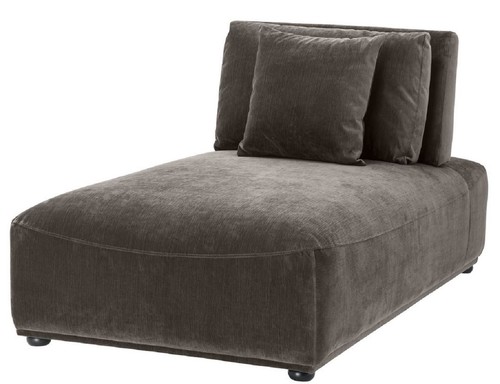 Casa Padrino Luxus Chaiselongue Grau / Schwarz 93 x 158 x H. 83 cm - Liegesessel mit R�ckenlehne und 2 Kissen - Wohnzimmer M�bel