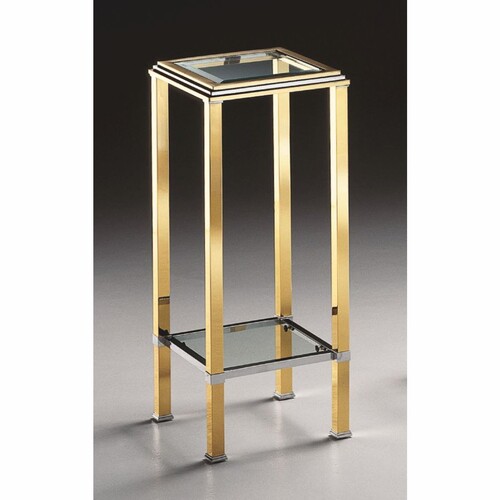 Casa Padrino Luxus Messing S�ule Gold / Silber H. 84 cm - Made in Italy