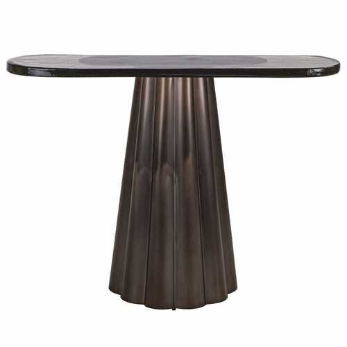 Casa Padrino Luxus Glas Konsole Antik Messing / Wei� / Schwarz 110 cm - Luxus M�bel