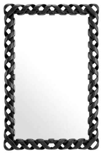 Casa Padrino Luxus Mahagoni Spiegel Schwarz H. 141 cm