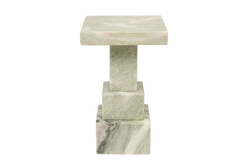 Casa Padrino Luxus Marmor Beistelltisch Gr�n 30,5 x 30,5 x H. 48,5 cm - Massiver Sockel Beistelltisch aus hochwertigem Indian Green Onyx - Luxus M�bel