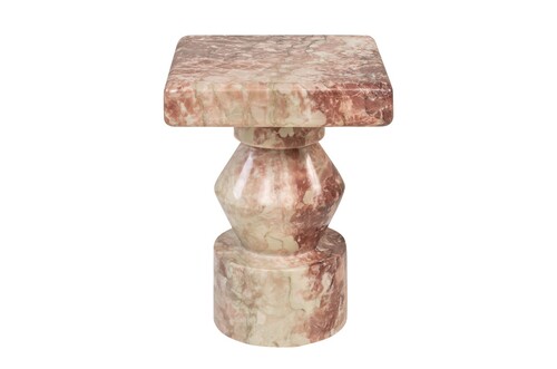Casa Padrino Luxus Marmor Beistelltisch Rosa 30,5 x 30,5 x H. 37 cm - Kompakter W�rfel Beistelltisch aus hochwertigem Rosalia Pink Marmor - Luxus M�bel