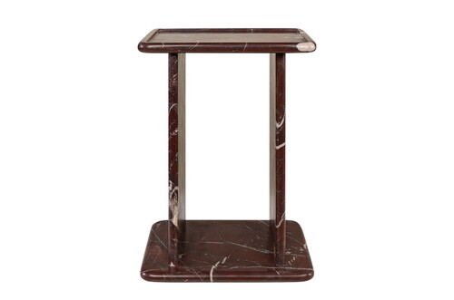 Casa Padrino Luxus Marmor Beistelltisch Weinrot 30,5 x 23 x H. 41,5 cm - Schlanker Beistelltisch aus hochwertigem Rosso Levanto Marmor - Luxus M�bel
