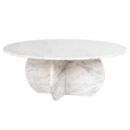 Casa Padrino Luxus Marmor Couchtisch Wei�  90 cm - Luxus Wohnzimmer M�bel