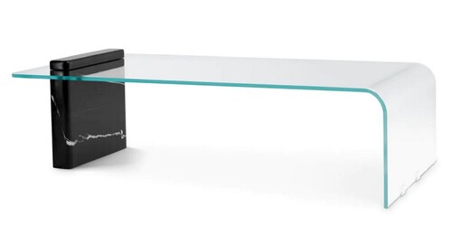 Casa Padrino Luxus Couchtisch mit Glasplatte Schwarz 133,5 cm - Luxus M�bel