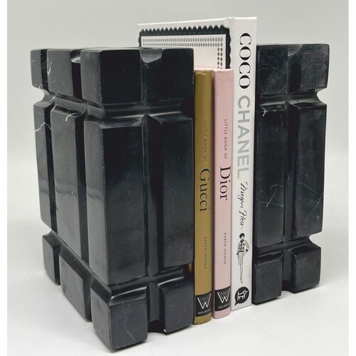 Casa Padrino Luxus Marmor Deko Buchst�tzen Set Schwarz - Deko Accessoires