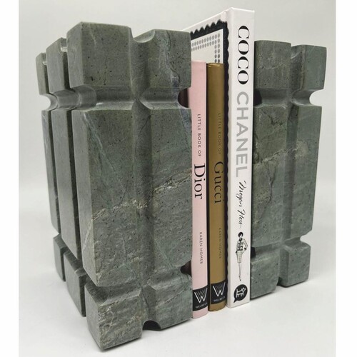 Casa Padrino Luxus Marmor Deko Buchst�tzen Set Grau - Deko Accessoires