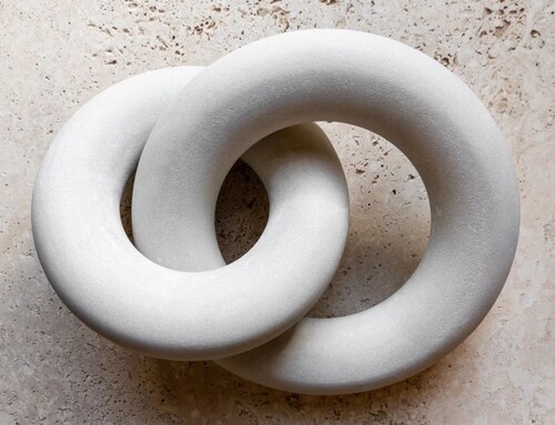 Casa Padrino Luxus Sandstein Deko Objekt Ringe Creme-Beige - Wohnzimmer Dekoration