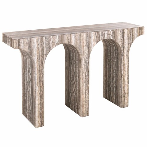 Casa Padrino Luxus Marmor Konsole Braun-Grau 140 cm - Luxus Marmor M�bel