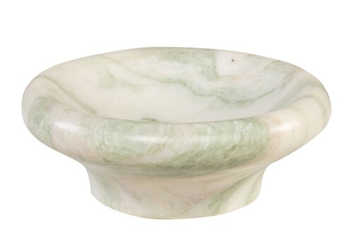Casa Padrino Luxus Marmor Schale Gr�n 20 x 20 x H. 8 cm - Runde Schale mit sanft gerundeter Wandung aus hochwertigem Indian Green Onyx - Luxus Deko Accessoires