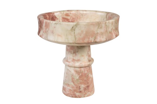 Casa Padrino Luxus Marmor Schale Rosa 20 x 20 x H. 20 cm - Kelchf�rmige Schale auf rundem Fu� aus hochwertigem Rosalia Pink Marmor - Luxus Deko Accessoires