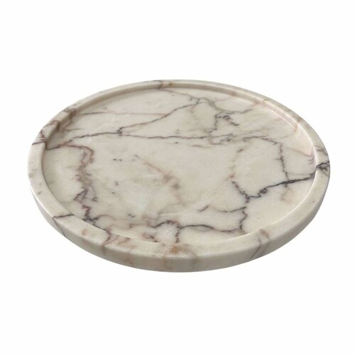 Casa Padrino Luxus Marmor Serviertablett Creme  33,5 cm - Gastronomie Accessoires