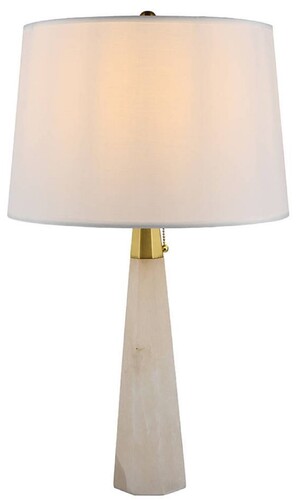 Casa Padrino Luxus Marmor Tischleuchte Wei� / Gold H. 67,5 cm