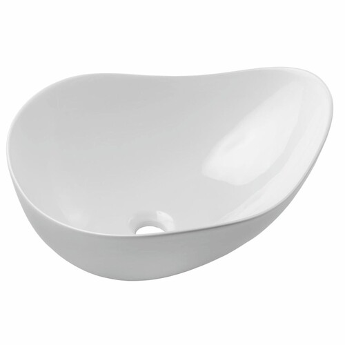 Casa Padrino Keramik Waschbecken Schale Hochglanz Wei� 51 cm - Badezimmer Accessoires