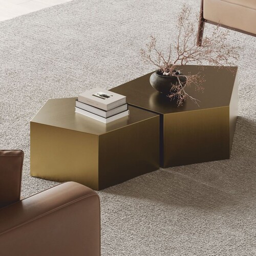 Casa Padrino Luxus Metall Couchtisch Set Messing - Hotel & Wohnzimmer M�bel