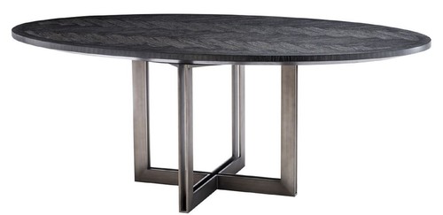 Casa Padrino Luxus Esstisch Schwarz / Bronze 200 x 120 x H. 76 cm - Ovaler K�chentisch - Luxus Esszimmer M�bel