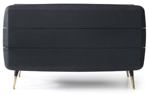 Casa Padrino Luxus Massivholz Kommode mit 3 Schubladen Schwarz / Antik Messing 123 x 55 x H. 78 cm - Schlafzimmer Kommode - Schlafzimmer M�bel - Luxus M�bel - Luxus Einrichtung - M�bel Luxus