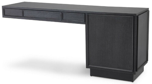Casa Padrino Designer Massivholz Schreibtisch Anthrazitgrau 183 x 51 x H. 79 cm - Brotisch - Computertisch - Bro Mbel - Luxus Qualitt