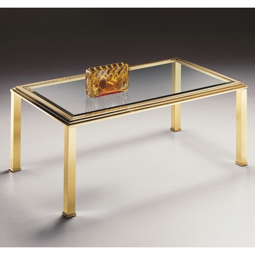 Casa Padrino Luxus Messing Couchtisch 120 x 70 x H. 49 cm - Made in Italy