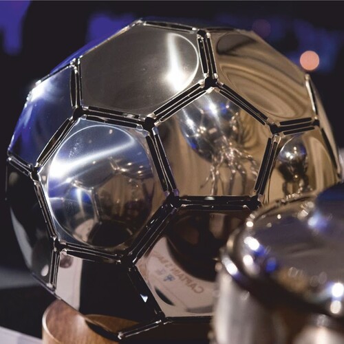 Casa Padrino Luxus Edelstahl Fu�ball Silber  27 cm - Luxus Deko Accessoires