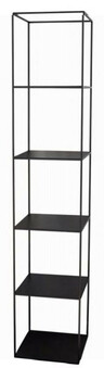 Casa Padrino Luxus Metall Regalschrank Schwarz 40 x 40 x H. 200 cm - Wohnzimmerschrank - B�cherschrank - Luxus M�bel