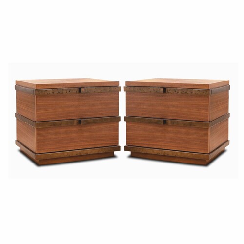 Casa Padrino Luxus Nachtkommoden Set Braun / Bronze - Hotel & Schlafzimmer M�bel