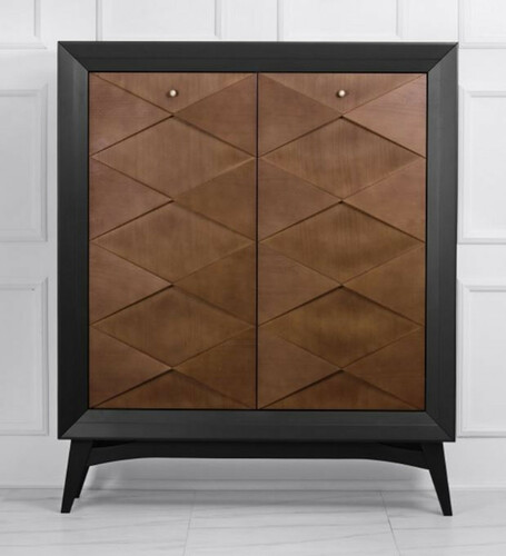 Casa Padrino Luxus Neoklassik Kommode Schwarz / Braun 120 x H143 cm - Sideboard Art Deco M�bel 