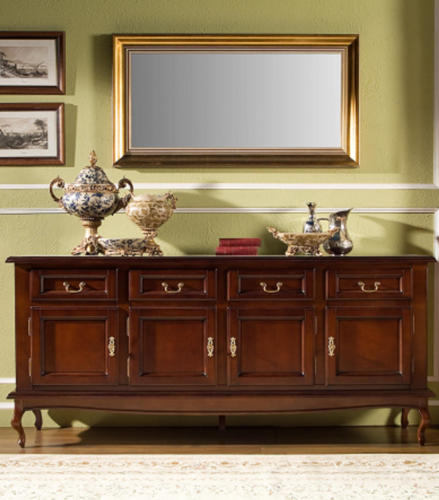 Casa Padrino Luxus Barock Kommode mit 4 T�ren und 4 Schubladen 200 x 50 x H 90 cm - Sideboard M�bel Interior