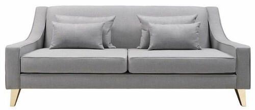 Casa Padrino Luxus Neoklassik Sofa Grau / Gold 202 x 94 x H. 85 cm - Wohnzimmer Sofa - Hotel Sofa - Wohnzimmer M�bel - Hotel M�bel - Luxus M�bel - Neoklassik M�bel
