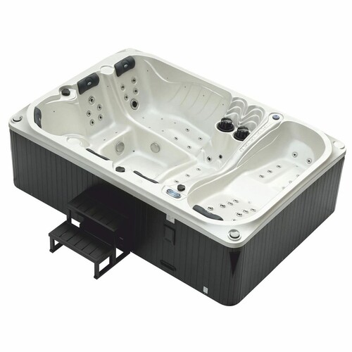 Casa Padrino Luxus Outdoor Jacuzzi Wei� / Schwarz 320 cm - Garten Whirlpool