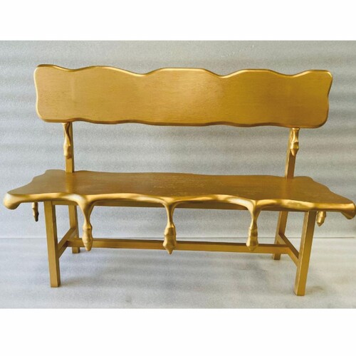 Casa Padrino Luxus Sitzbank / Gartenbank Gold 160 cm - Made in Italy