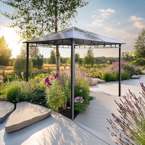 Casa Padrino Luxus Pavillon Grau 300 x H. 260 cm - Garten & Terrassen M�bel