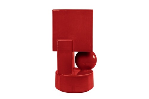 Casa Padrino Luxus Pflanzgef�� Weinrot 23 x 22,5 x H. 43 cm - Hohes Steingut Pflanzgef�� und Vase im Burgundy Finish - Luxus Deko Accessoires