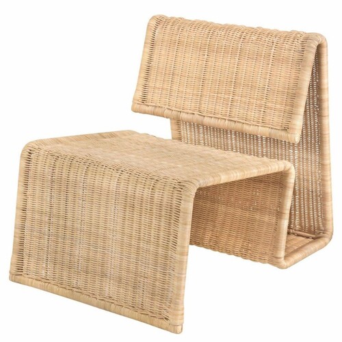 Casa Padrino Luxus Rattan Sessel Naturfarben - Rattan Wohnzimmer M�bel