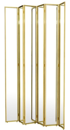 Casa Padrino Luxus Raumteiler mit Spiegelglas Gold 150 x H. 220 cm - Luxus M�bel