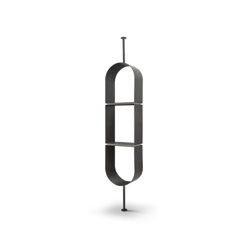 Casa Padrino Luxus Regal Grau 50 x 28 x H. cm - Regal mit Travertin - Moderne Wohnzimmer M�bel - Luxus Qualit�t