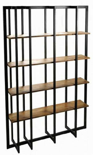 Casa Padrino Luxus Regalschrank Braun / Schwarz 140 x 35 x H. 200 cm - Wohnzimmerschrank - B�cherschrank - Luxus M�bel