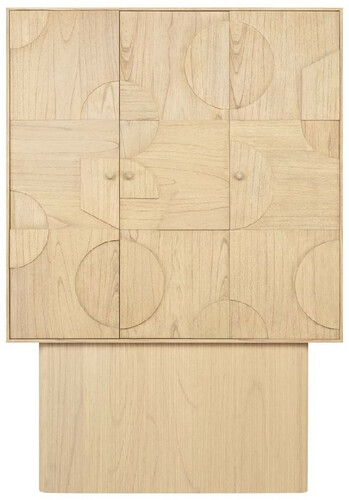 Casa Padrino Luxus Designer Schrank Naturfarben 130 x 45 x H. 190 cm - Massivholz Regalschrank mit 3 T�ren - Schlafzimmer Schrank - Wohnzimmer Schrank - B�ro Schrank - Luxus M�bel