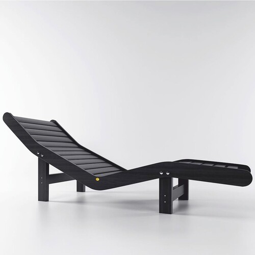 Casa Padrino Luxus Relax Liege Schwarz 164 cm - Poolliege - Saunaliege - Garten M�bel - Pool M�bel - Sauna M�bel - Made in Italy