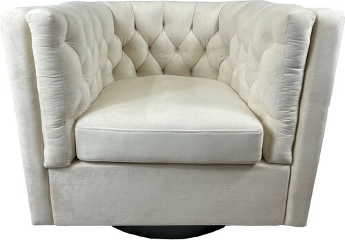 Casa Padrino Luxus Samt Drehsessel Cremewei� / Schwarz - Wohnzimmer Sessel - Hotel Sessel - Wohnzimmer M�bel - Hotel M�bel - Luxus M�bel - Luxus Wohnzimmer Einrichtung