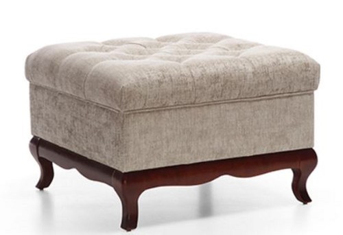 Casa Padrino Luxus Art Deco Chesterfield Wohnzimmer Hocker Greige / Dunkelbraun 70 x 70 x H. 47 cm - Wohnzimmerm�bel