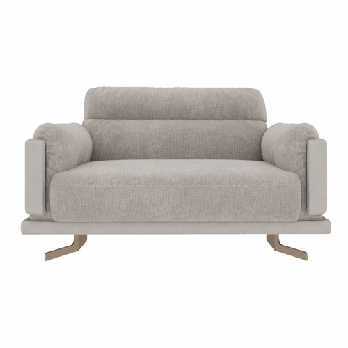 Casa Padrino Luxus Sessel Grau / Messing 130 x 103 x H. 80 cm - Luxus M�bel