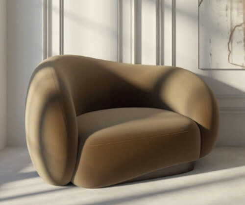 Casa Padrino Luxus Samt Sessel linke Seite Braun / Dunkelbraun 110 x 105 x H. 78 cm - Wohnzimmer Sessel - Hotel Sessel - Wohnzimmer M�bel - Hotel M�bel - Luxus M�bel