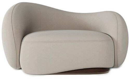 Casa Padrino Luxus Samt Sessel linke Seite Grau / Dunkelbraun / Messing 110 x 105 x H. 78 cm - Wohnzimmer Sessel - Hotel Sessel - Wohnzimmer M�bel - Hotel M�bel - Luxus M�bel