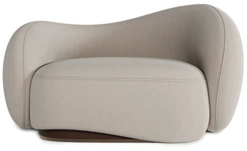 Casa Padrino Luxus Samt Sessel rechte Seite Grau / Dunkelbraun / Messing 110 x 105 x H. 78 cm - Wohnzimmer Sessel - Hotel Sessel - Wohnzimmer M�bel - Hotel M�bel - Luxus M�bel