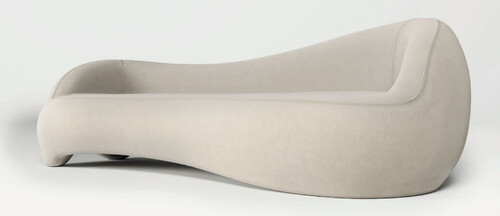 Casa Padrino Luxus Samt Sofa Creme 280 x 105 x H. 68 cm - Wohnzimmer Sofa - Hotel Sofa - Wohnzimmer M�bel - Hotel M�bel - Luxus M�bel