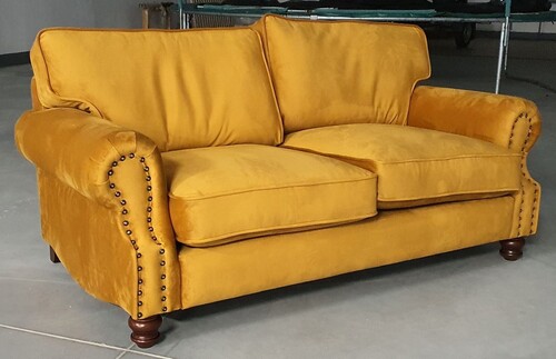Casa Padrino Luxus Wohnzimmer Samt Sofa Gelb 175 cm - Luxus M�bel