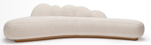 Casa Padrino Luxus Sofa Creme / Braun 260 x 100 x H. 72 cm - Gebogenes Wohnzimmer Sofa - Hotel Sofa - Wohnzimmer M�bel - Hotel M�bel - Luxus M�bel
