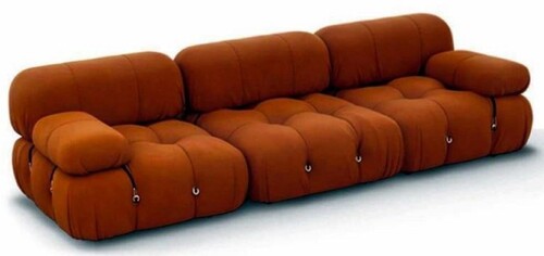 Casa Padrino Luxus Samt 3er Sofa Orange 270 x 90 x H. 68 - Handgefertigtes Wohnzimmer Sofa mit edlem Samtstoff - Handgefertigte Wohnzimmer M�bel - Luxus M�bel - Luxus Einrichtung